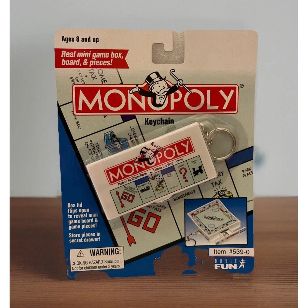 Monopoly Game Keychain 1998 Hasbro‎ Real Mini Game Vintage Collectible - NEW